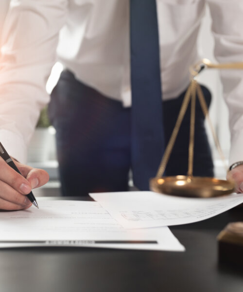 Lawyer working with documents.