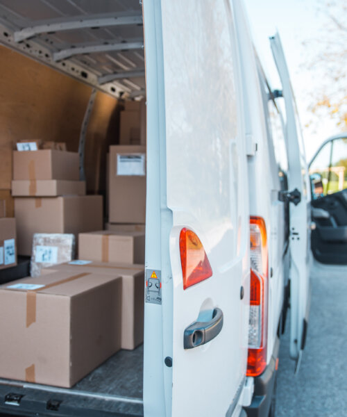 Delivery van full of packages
