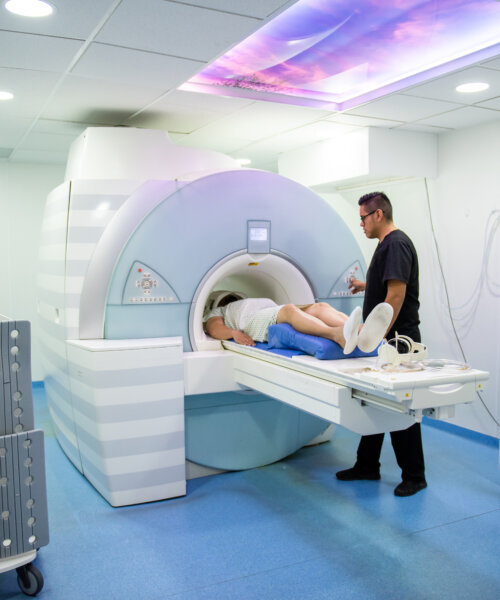 Patient undergoing MRI examination