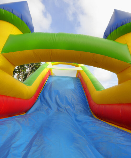 Image of a colorful bounce house