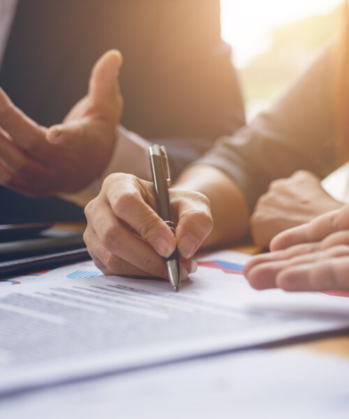 Business woman signing a contract document on office.teamwork successful Meeting Workplace strategy Concept