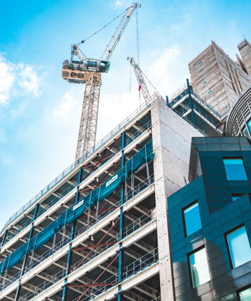 Construction site and development in London